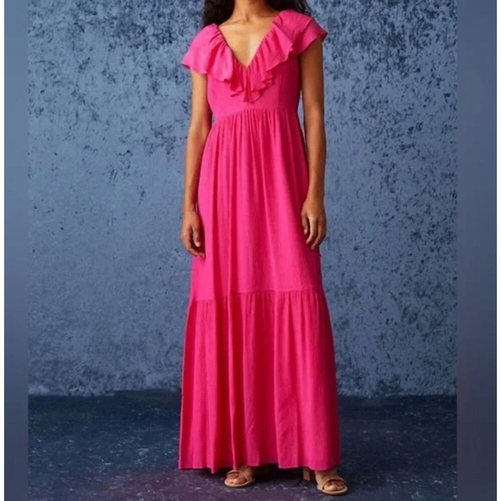 Marie Oliver Whinslet Maxi Dress In Rosa Silk Blend Size 8 Nwt